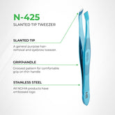 NGHIA Colorful Slanted Tips Tweezers - N-425 (Stainless Steel)