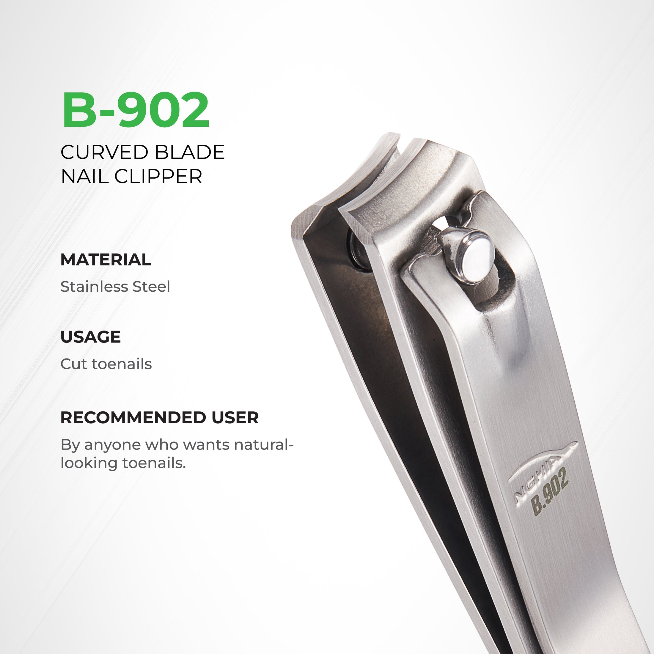 NGHIA Curve Blade Large Nail Clipper - B-902 (Stainless Steel)
