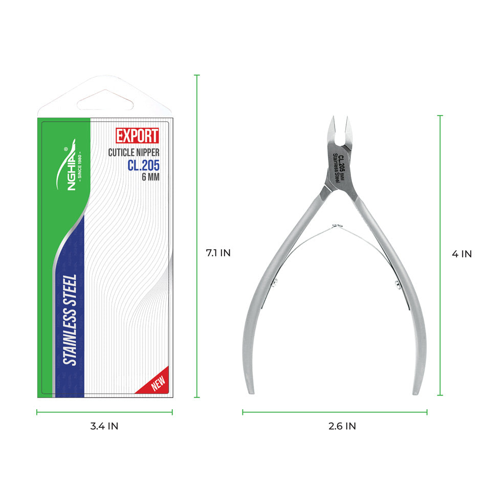 NGHIA EXPORT Professional Cuticle Nipper - CL-205 (Stainless Steel)