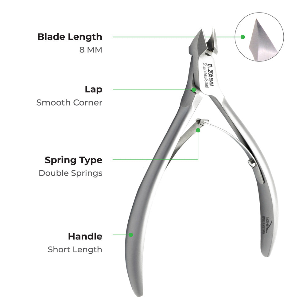 NGHIA EXPORT Professional Cuticle Nipper - CL-205 (Stainless Steel)