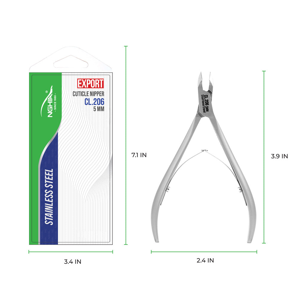 NGHIA EXPORT Professional Cuticle Nipper - CL-206 (Stainless Steel)