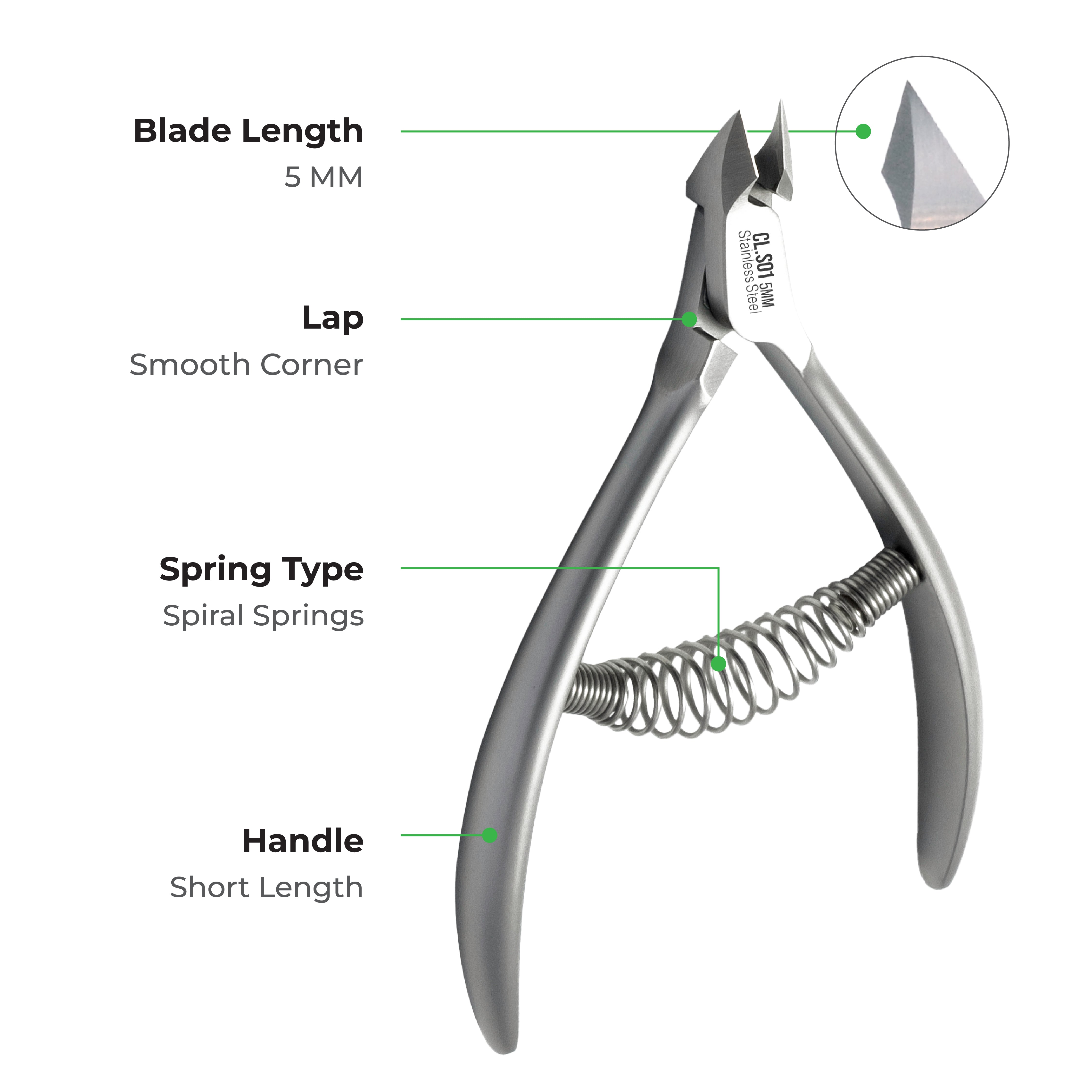 NGHIA EXPORT Professional Cuticle Nipper - CL-S01 (Stainless Steel)