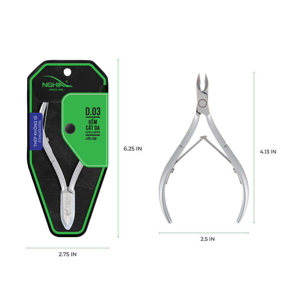 NGHIA Cuticle Nipper - D-03 (Stainless Steel)