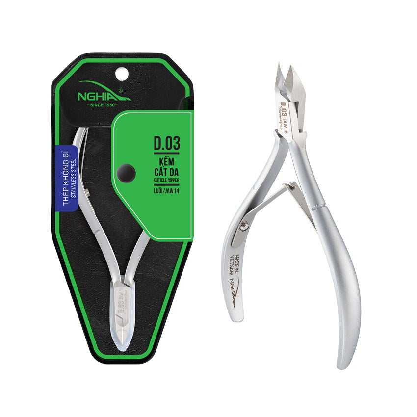 NGHIA Large Blade Eyebrow Scissors - KM-605 (Stainless Steel)