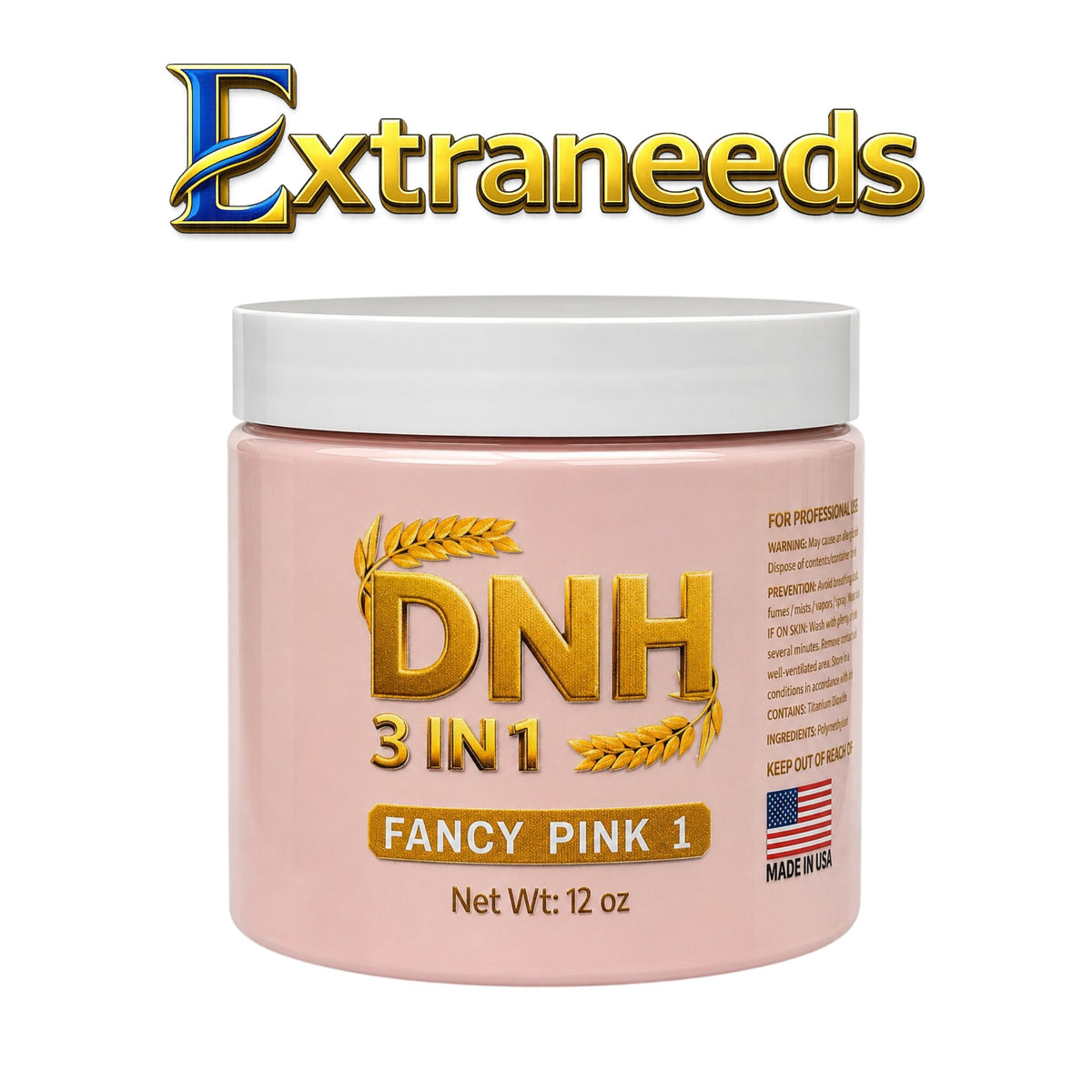 DNH NAIL POWDER 3 IN 1 FANCY PINK 120Z