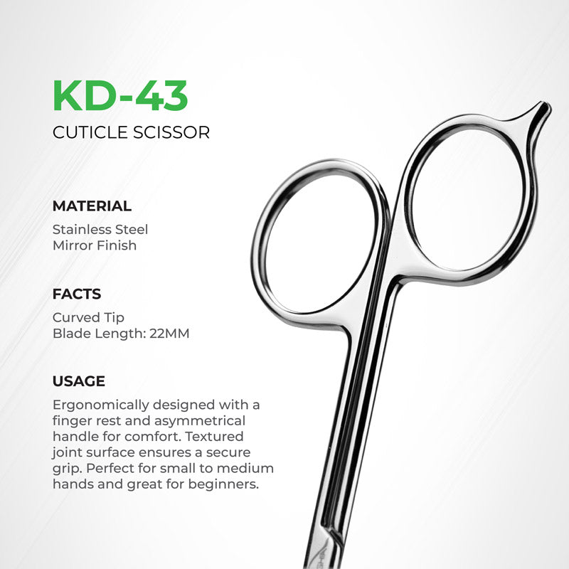 NGHIA EXPORT Cuticle Scissors - KD-43 (Stainless Steel)