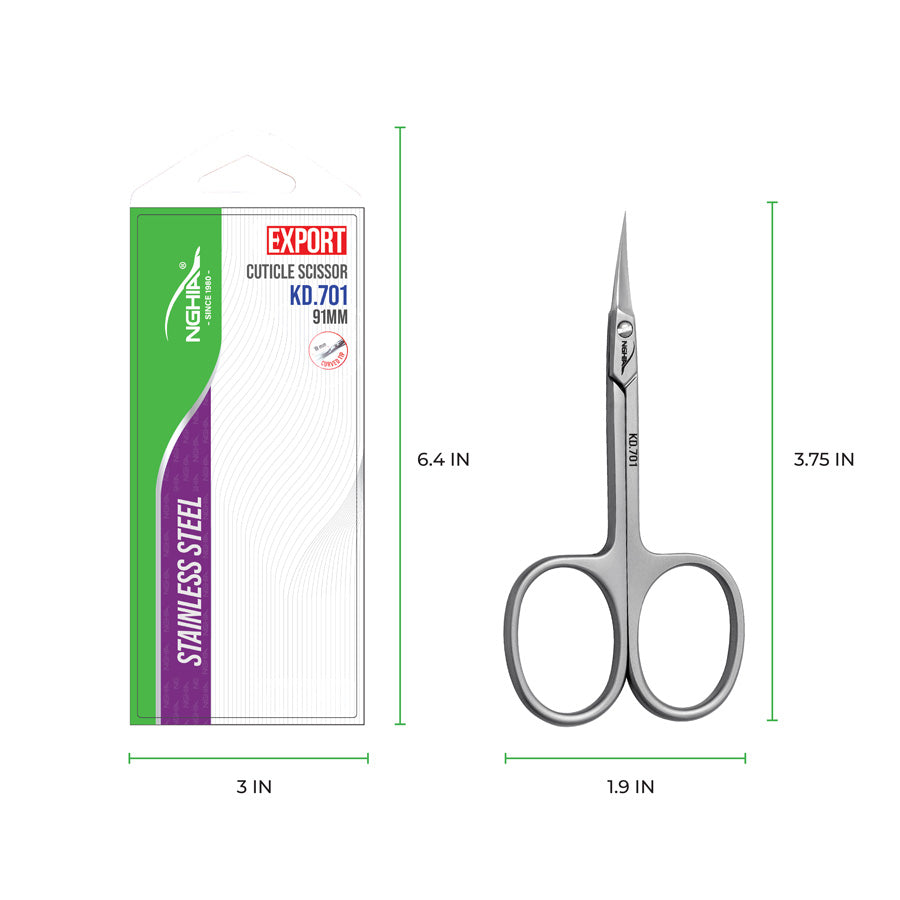 NGHIA EXPORT Cuticle Scissors - KD-701 (Stainless Steel)