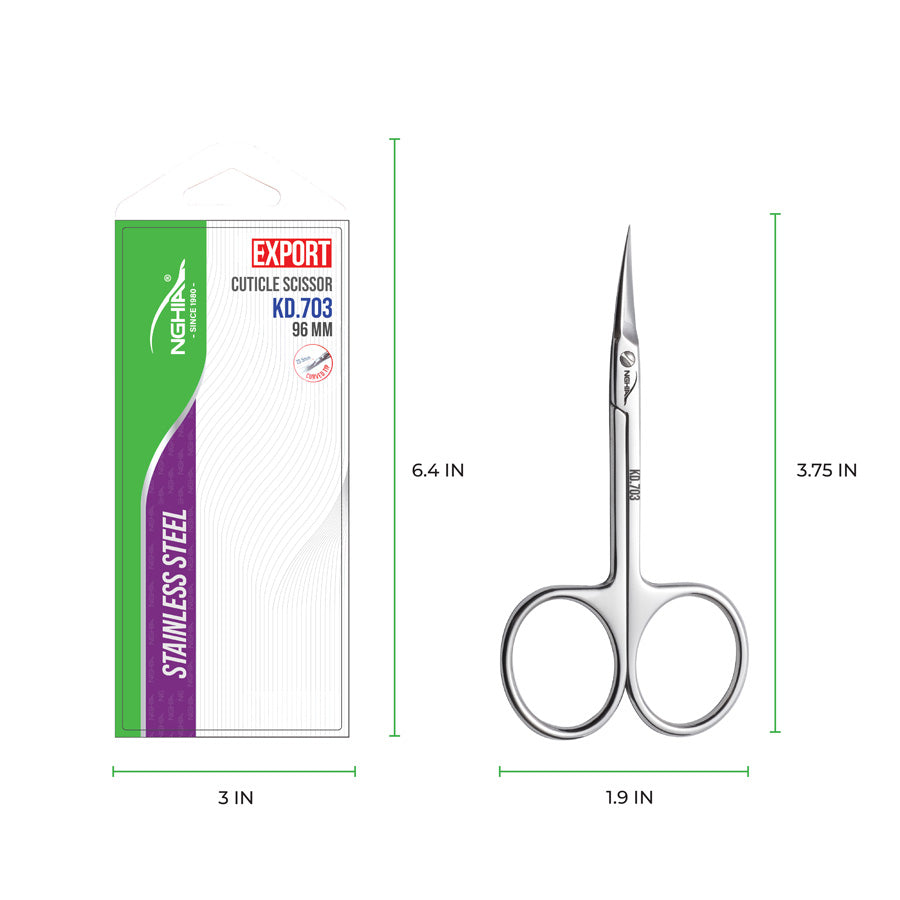 NGHIA EXPORT Cuticle Scissors - KD-703 (Stainless Steel)