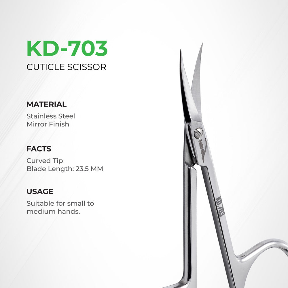 NGHIA EXPORT Cuticle Scissors - KD-703 (Stainless Steel)
