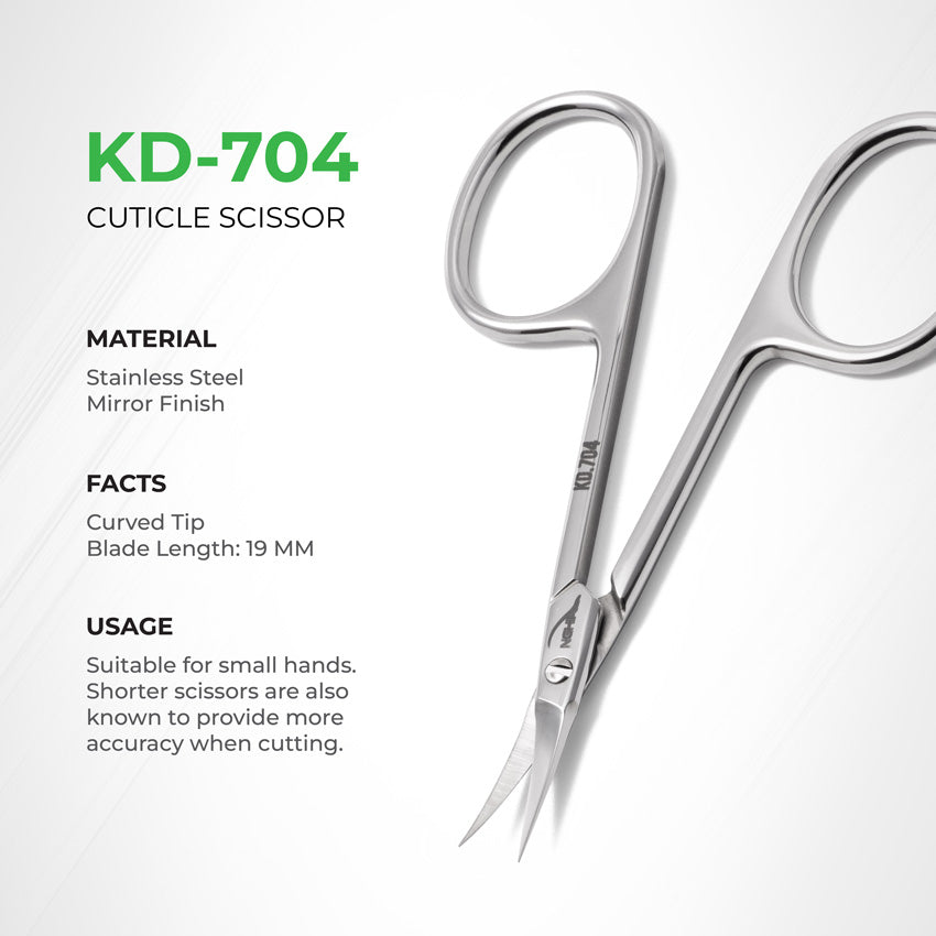 NGHIA EXPORT Cuticle Scissors - KD-704 (Stainless Steel)