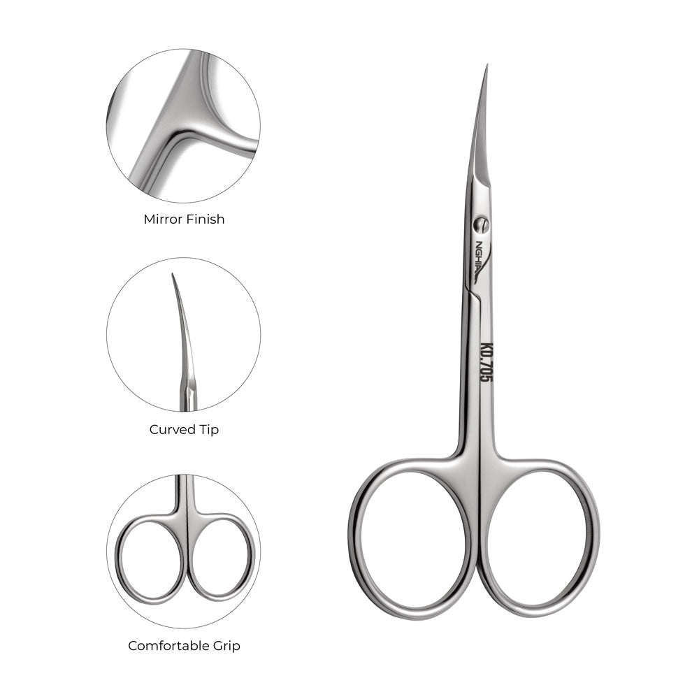 NGHIA EXPORT Cuticle Scissors - KD-705 (Stainless Steel)