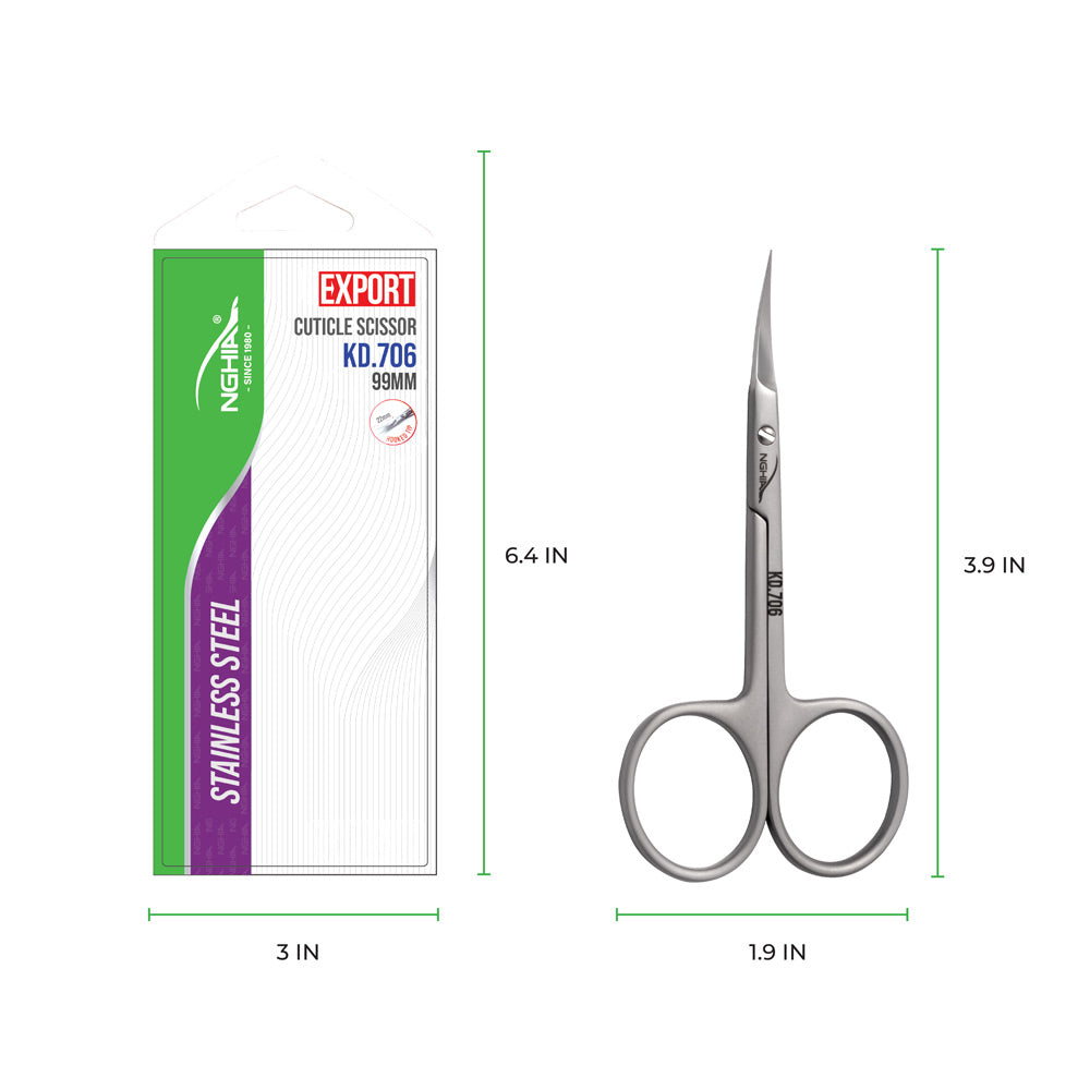 NGHIA EXPORT Cuticle Scissors - KD-706 (Stainless Steel)