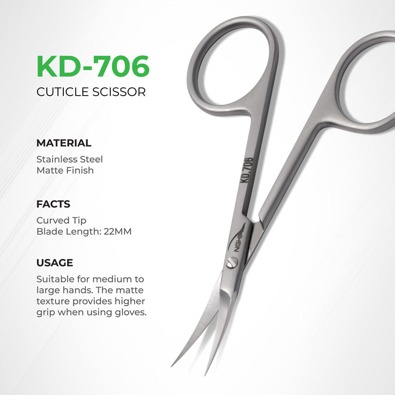 NGHIA EXPORT Cuticle Scissors - KD-706 (Stainless Steel)