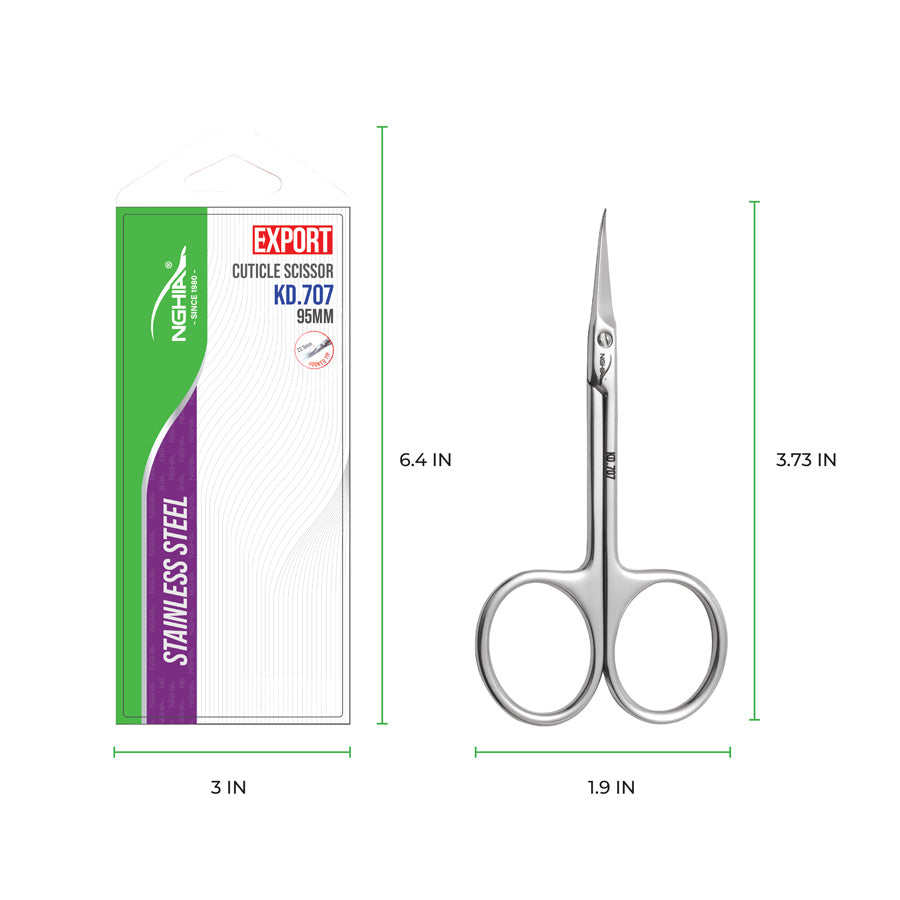 NGHIA EXPORT Cuticle Scissors - KD-707 (Stainless Steel)