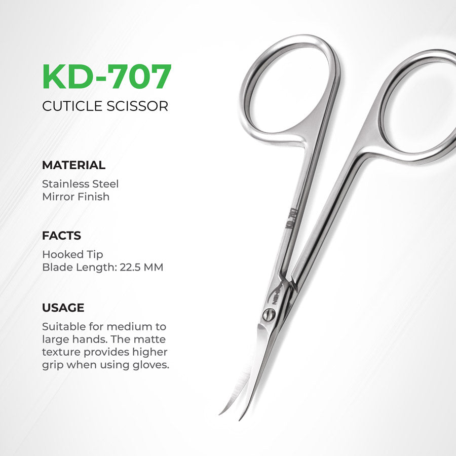 NGHIA EXPORT Cuticle Scissors - KD-707 (Stainless Steel)