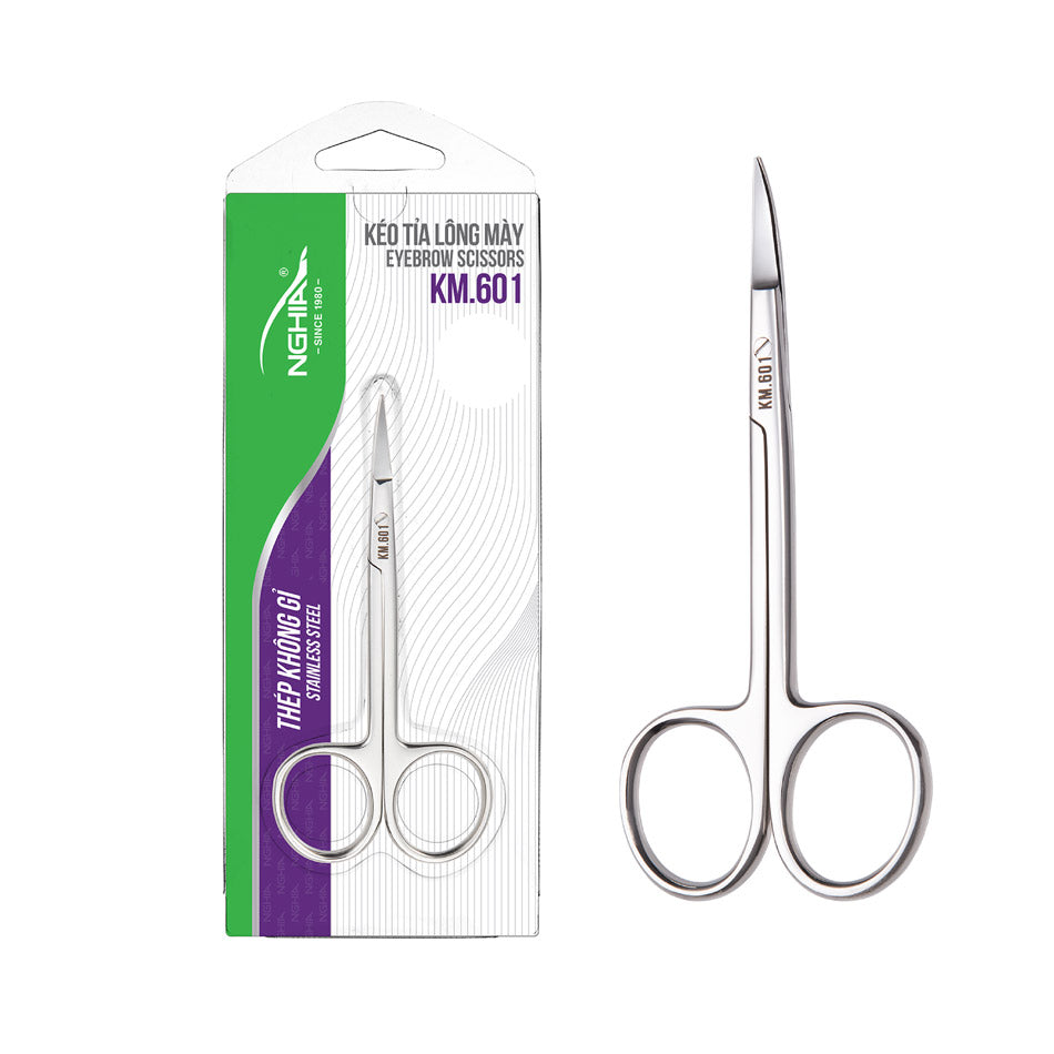 NGHIA Curve Eyebrow Scissors - KM-601 (Stainless Steel)