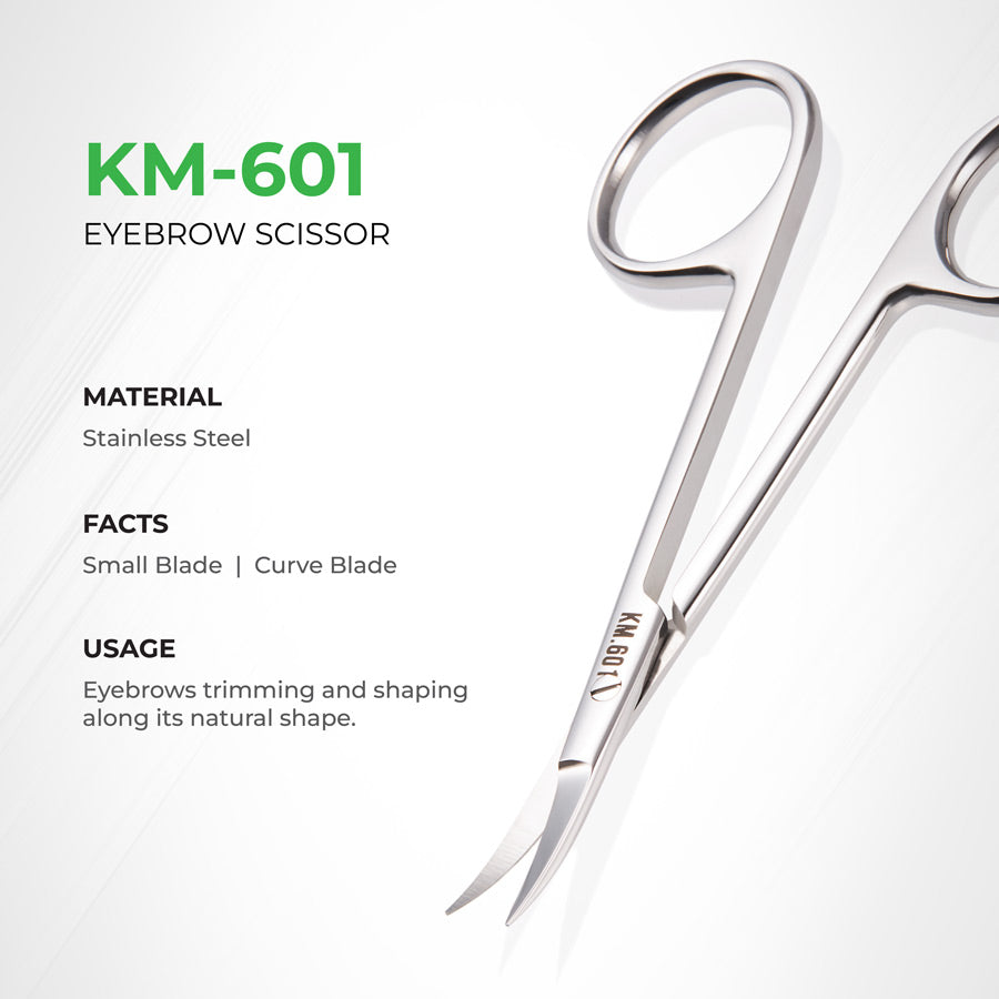 NGHIA Curve Eyebrow Scissors - KM-601 (Stainless Steel)