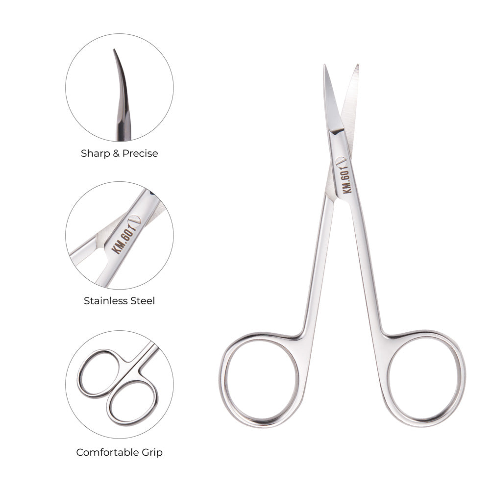 NGHIA Curve Eyebrow Scissors - KM-601 (Stainless Steel)