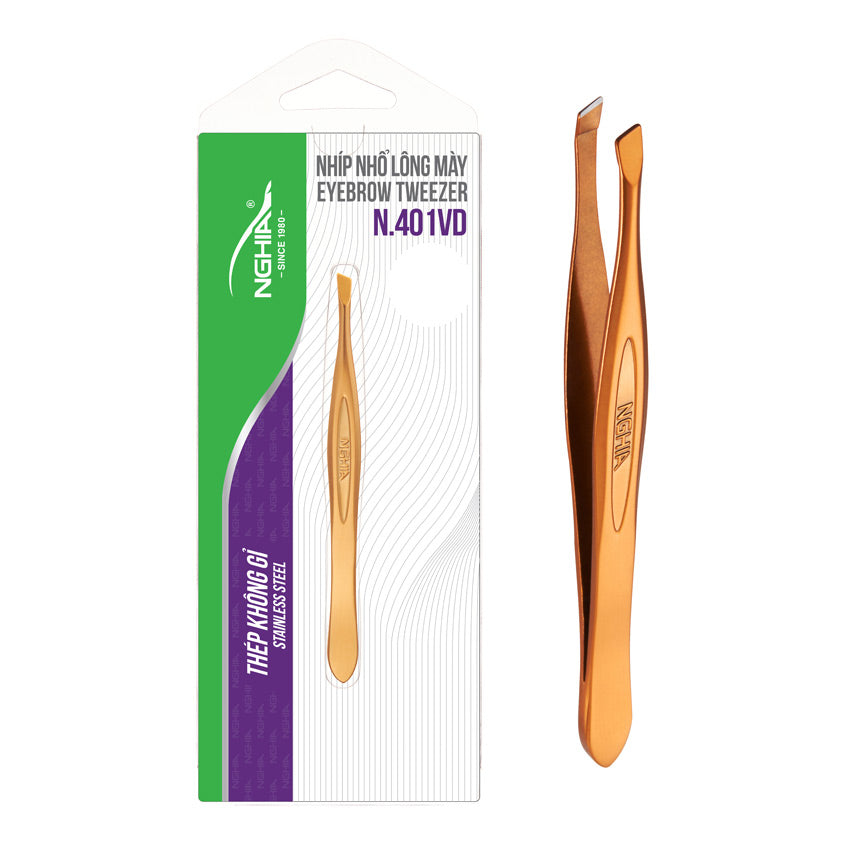 NGHIA Colorful Slanted Tips Tweezers - N-401 (Stainless Steel)