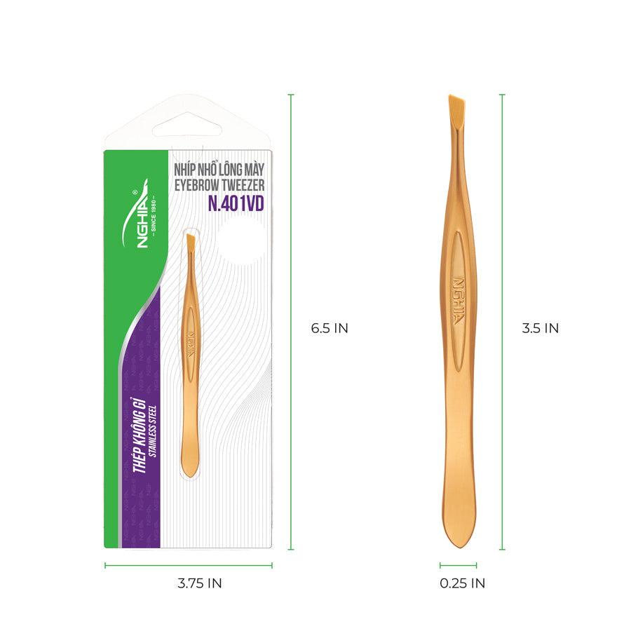 NGHIA Colorful Slanted Tips Tweezers - N-401 (Stainless Steel)