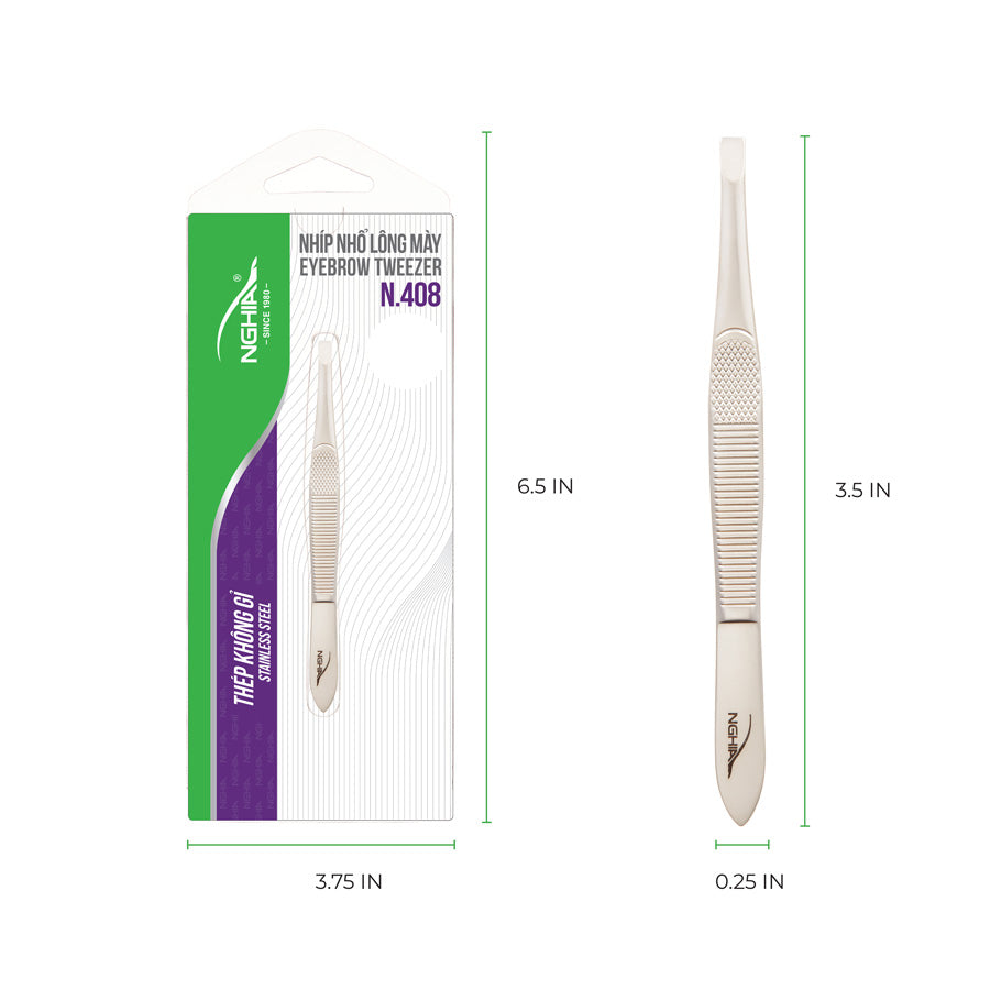 NGHIA Straight Blades Tweezer - N-408 (Stainless Steel)