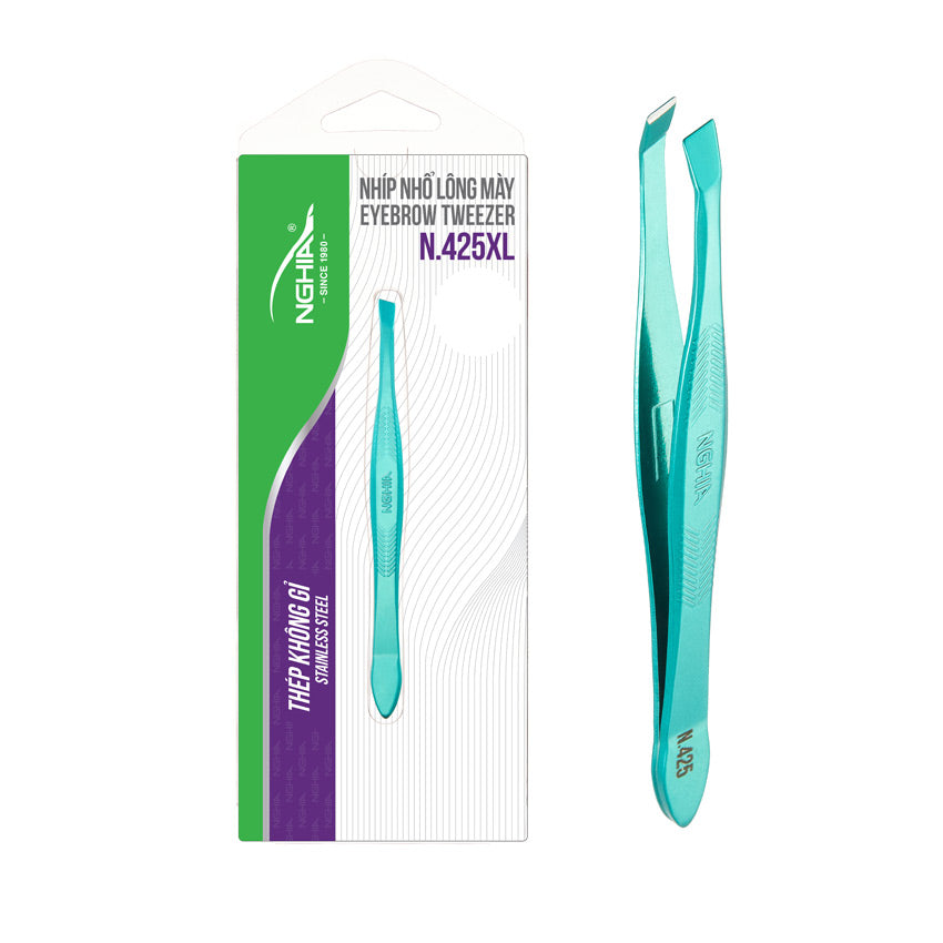 NGHIA Colorful Slanted Tips Tweezers - N-425 (Stainless Steel)