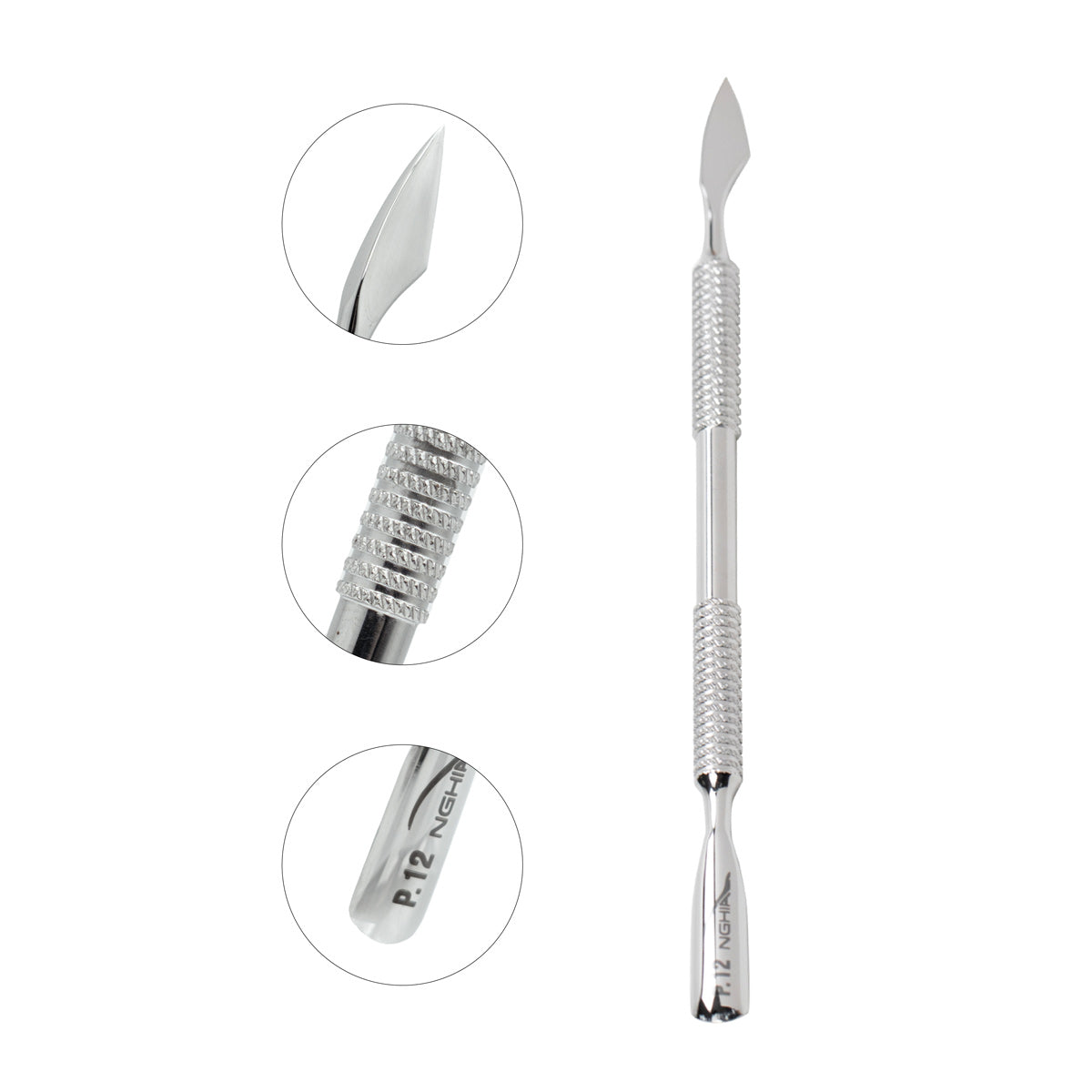 NGHIA EXPORT Cuticle Pusher - P-12 (Stainless Steel)