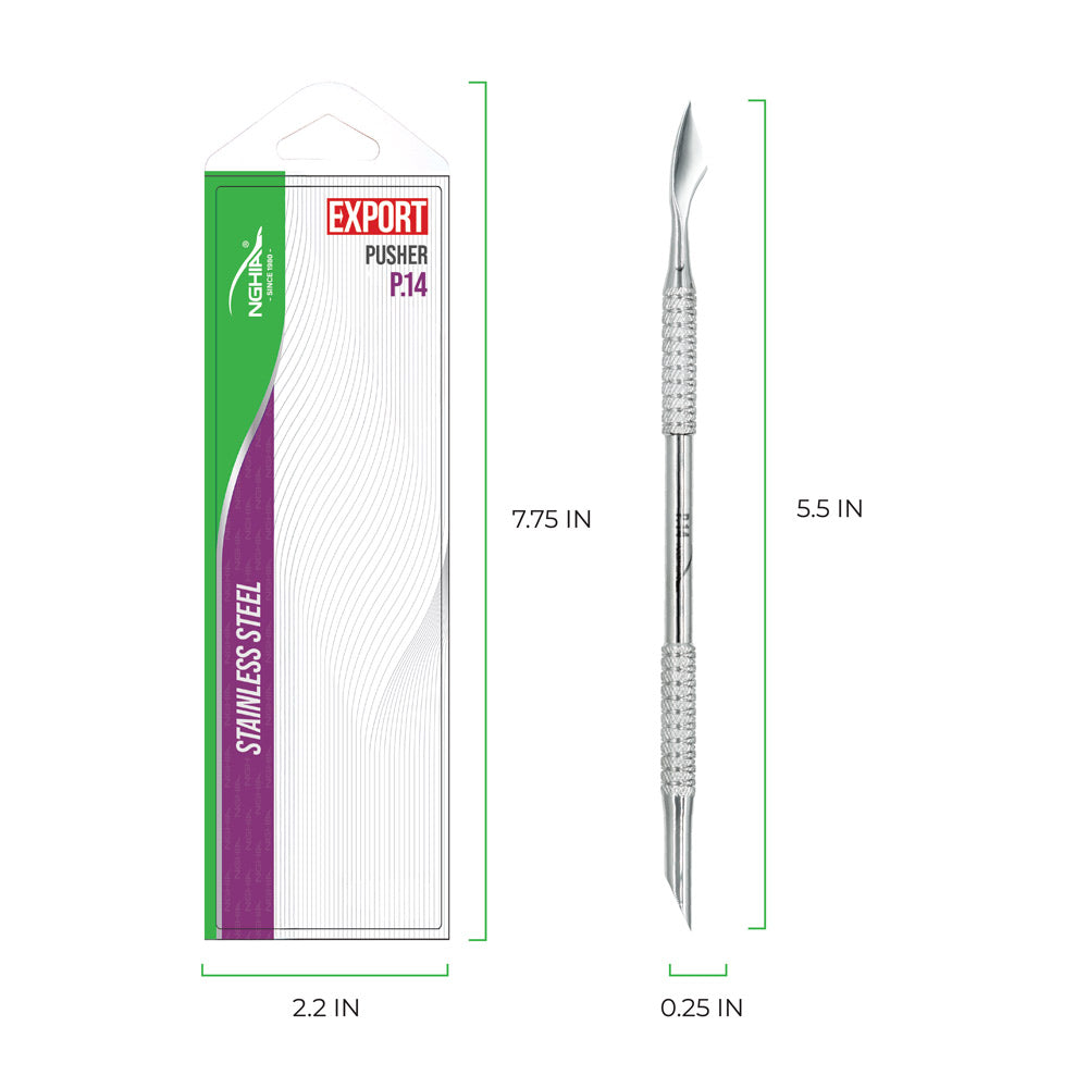NGHIA EXPORT Cuticle Pusher - P-14 (Stainless Steel)