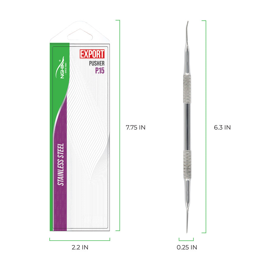 NGHIA EXPORT Cuticle Pusher - P-15 (Stainless Steel)