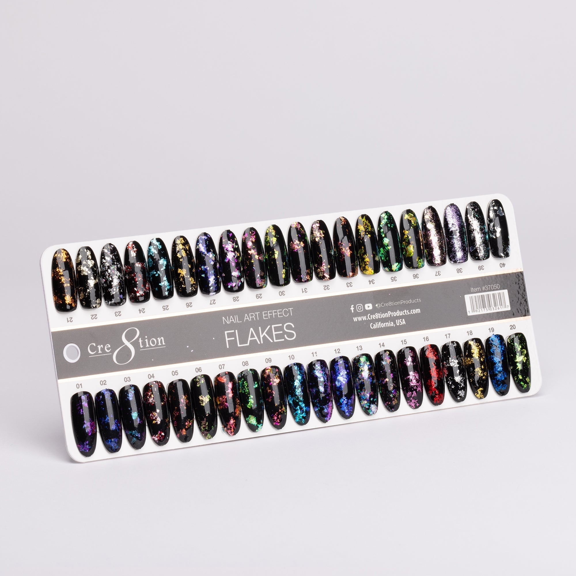 Cre8tion Color Chart  - Flakes Nail Art 40 colors