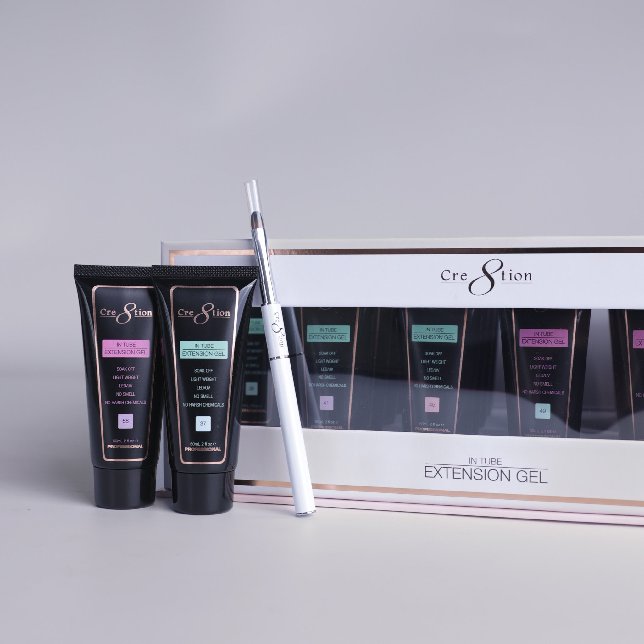 Cre8tion Poly Gel-Extension Gel Kit In Tube 2oz - Spring - Summer Collection
