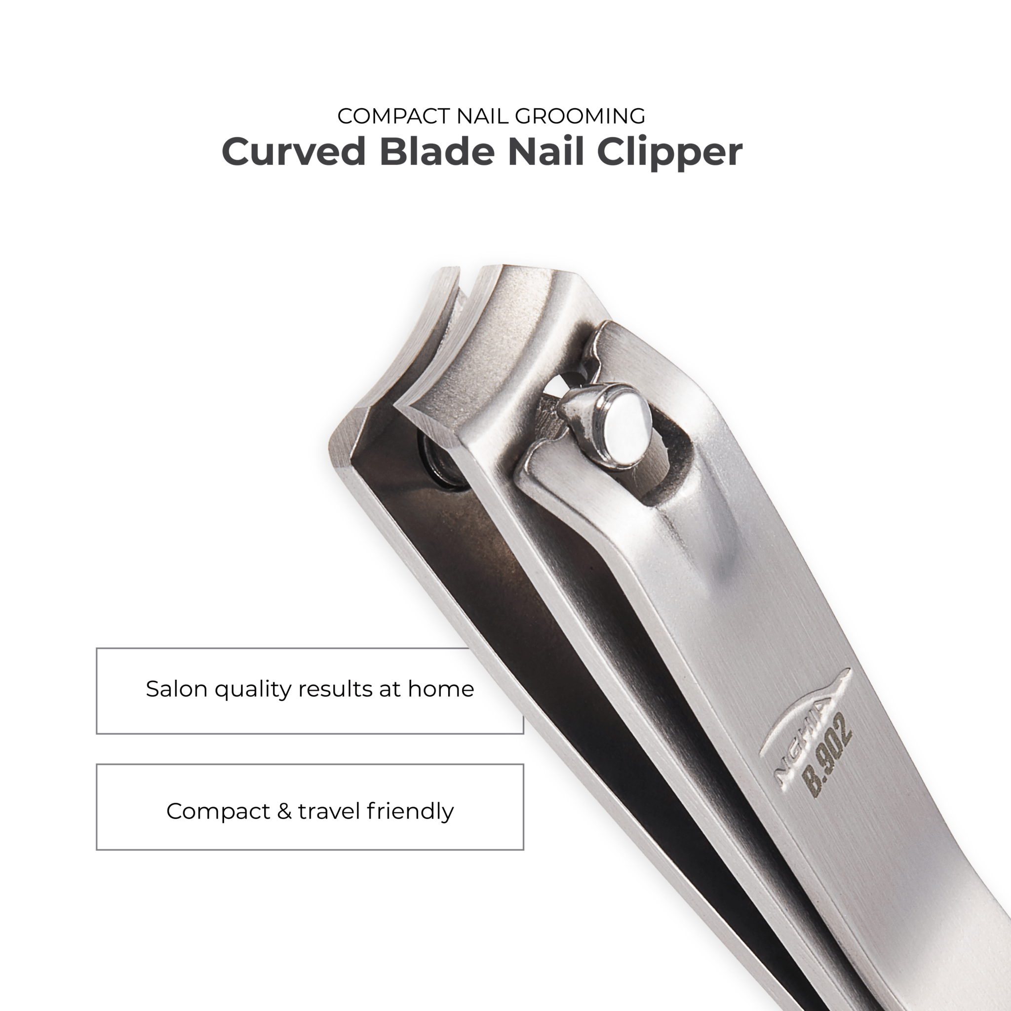 Curve Blade Large Nail Clipper - B-902 (Stainless Steel)