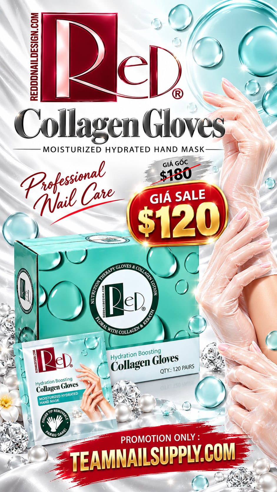 RED Collagen Gloves - Moisturized Hand Mask